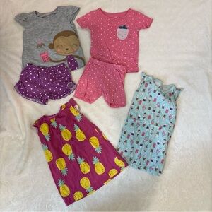 Carters 2T girls summer pajamas shorts and dresses nightgowns